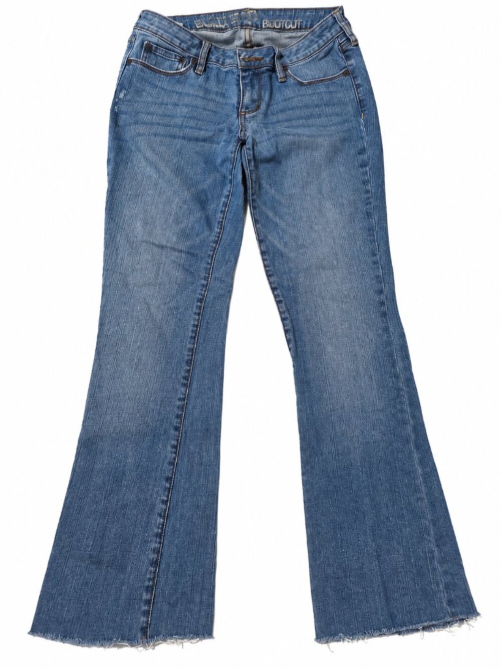 Bullhead Women's Bootcut Jeans Size 7R Medium Wash Blue Raw Hem